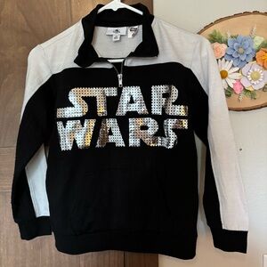 Girls Star Wars Sequin Quarter Zip Jacket Sweatshirt Size M Disney Parks